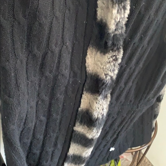 Black Cashmere sheared Rex rabbit Fur Vest XL - Picture 4 of 7